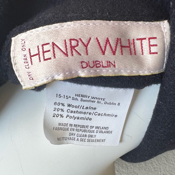 3/$15 Henry White Dublin Black Cashmere Wool Button Front Jacket - Picture 5 of 5